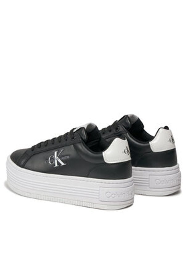Calvin Klein Jeans Sneakersy Bold Platf Low Lace Lth Ml Met YW0YW01431 Czarny. Kolor: czarny. Materiał: skóra