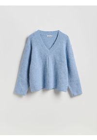 Reserved - Sweter oversize - niebieski. Kolor: niebieski. Materiał: dzianina
