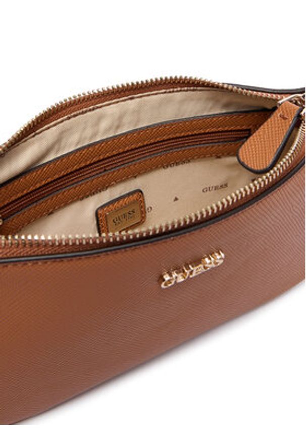 Guess Torebka Noelle II Mini HWZG96 72710 Brązowy. Kolor: brązowy. Materiał: skórzane