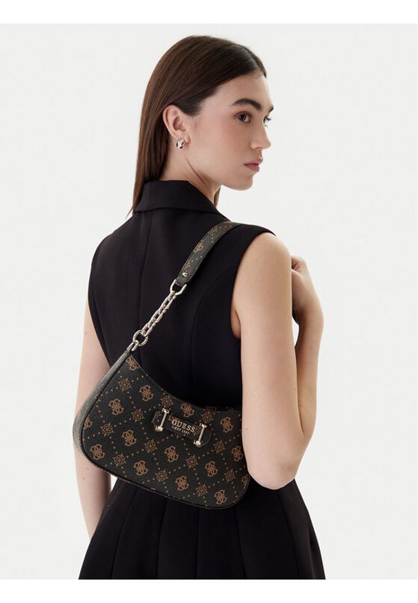 Guess Torebka Carrie Logo HWGP98 98180 Brązowy. Kolor: brązowy. Materiał: skórzane