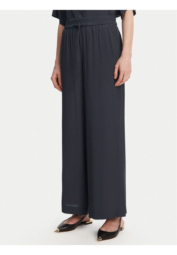 Marella Spodnie palazzo Vivaio 2513131054 Granatowy Wide Leg. Kolor: niebieski. Materiał: acetat