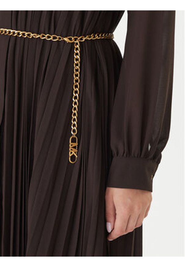 MICHAEL Michael Kors Sukienka koszulowa MF5838A7R3 Brązowy Regular Fit. Kolor: brązowy. Materiał: syntetyk. Typ sukienki: koszulowe