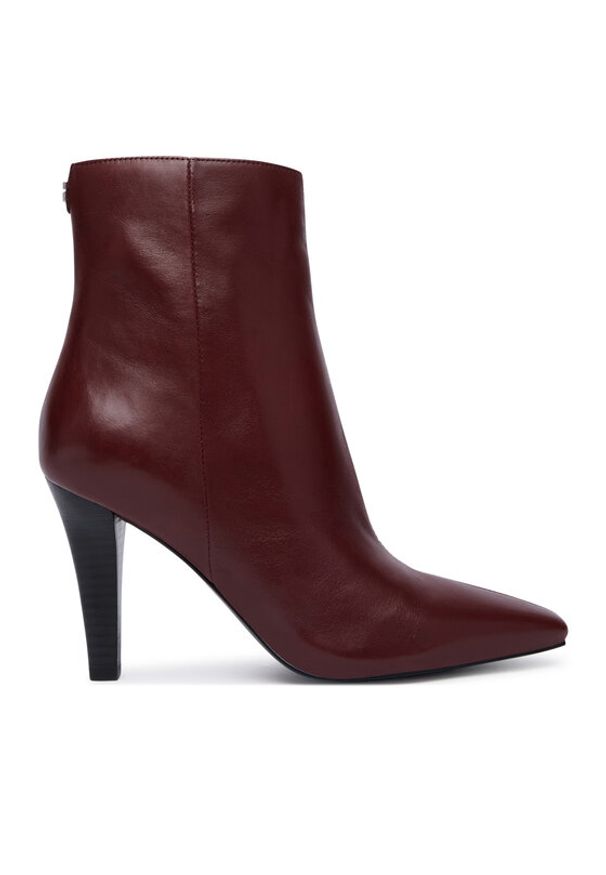 Guess Botki FLTRFF LEA10 Bordowy. Kolor: czerwony. Materiał: skóra