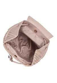 Wittchen - Damski plecak skórzany pleciony. Kolor: beżowy. Materiał: skóra. Wzór: haft. Styl: elegancki #6
