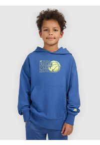 4f - 4F Bluza dresowa loose z kapturem chłopięca - granatowa 158/164 (12-14 lat). Okazja: na co dzień, na uczelnię. Typ kołnierza: kaptur. Kolor: niebieski. Materiał: dresówka. Sezon: lato. Styl: casual, klasyczny #1