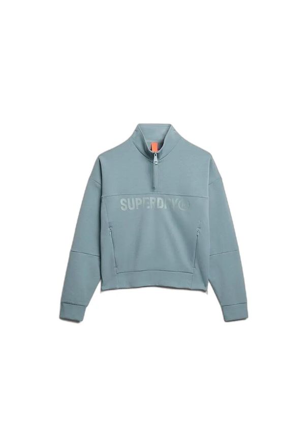 Damska bluza z kapturem zapinana na zamek Superdry Active Tech. Typ kołnierza: kaptur. Kolor: niebieski