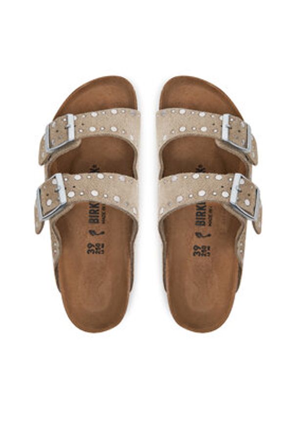 Birkenstock Klapki Arizona Rivet 1029390 Brązowy. Kolor: brązowy. Materiał: skóra, zamsz