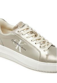 Calvin Klein Jeans Sneakersy Chunky Cupsole Laceup Lth Ml Mtl YW0YW01517 Złoty. Kolor: złoty. Materiał: skóra