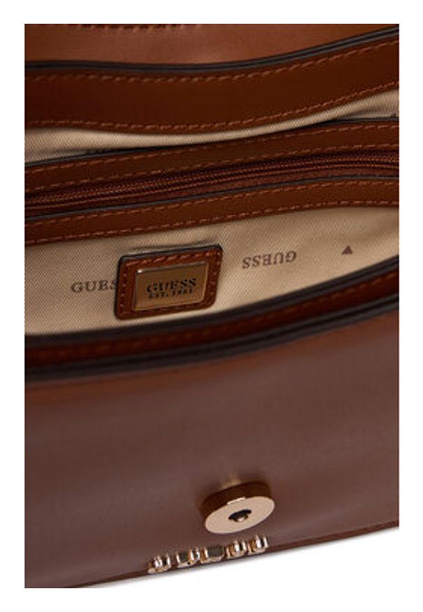 Guess Torebka Carrie HWVG98 96200 Brązowy. Kolor: brązowy. Materiał: skórzane