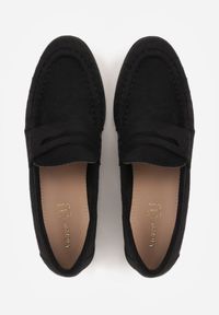 Born2be - Czarne Marszczone Mokasyny VICES z Wkładką ze Skóry Naturalnej Nerihaneh. Okazja: na co dzień. Kolor: czarny. Materiał: skóra. Obcas: na płaskiej podeszwie. Styl: casual, klasyczny, elegancki #9