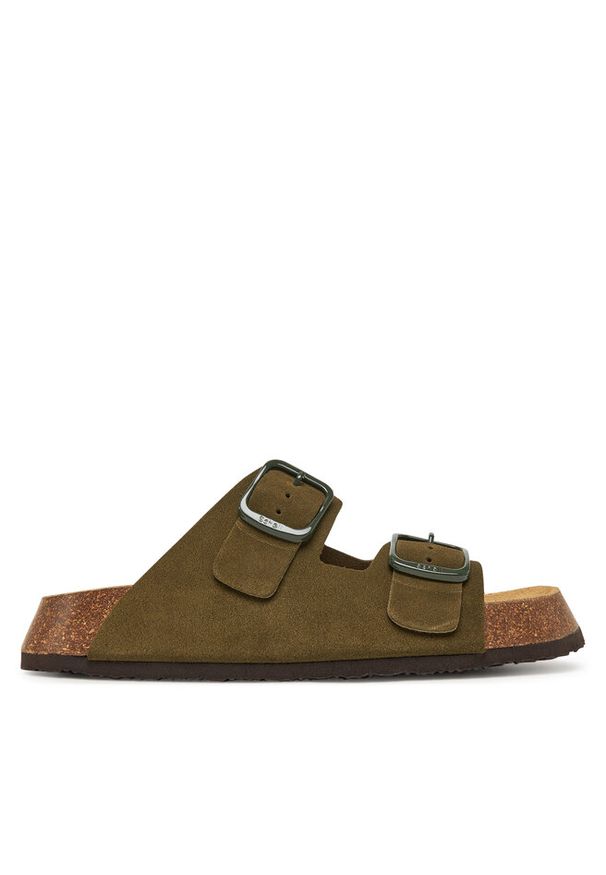 Klapki Scholl. Kolor: zielony