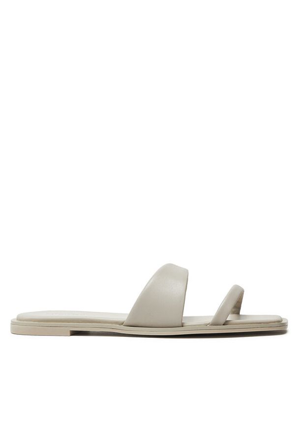 Calvin Klein Klapki Flat Slide Lth HW0HW02071 Beżowy. Kolor: beżowy. Materiał: skóra