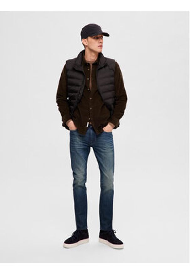 Selected Homme Sweter 16090606 Brązowy Regular Fit. Kolor: brązowy. Materiał: bawełna