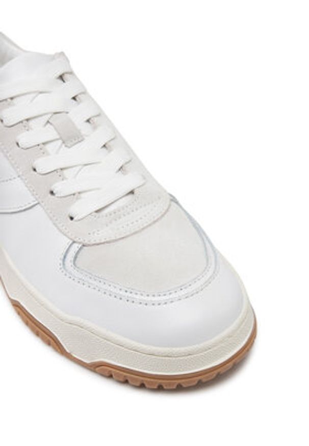Pollini Sneakersy SA15023G1MXC113A Biały. Kolor: biały. Materiał: skóra