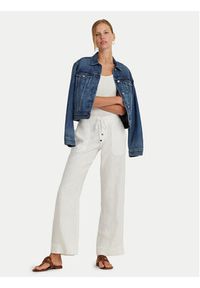 Lauren Ralph Lauren Spodnie materiałowe 200735138001 Biały Wide Leg. Kolor: biały. Materiał: len #3