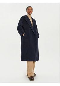 Weekend Max Mara Płaszcz wełniany Tempera 2425016102 Granatowy Regular Fit. Kolor: niebieski. Materiał: wełna