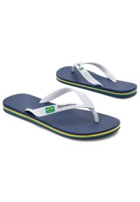 Niebieskie Japonki Ipanema Wygodne Obuwie Damskie. Okazja: na co dzień, na plażę, na spacer. Kolor: niebieski. Materiał: materiał. Wzór: paski. Sezon: lato. Styl: casual, klasyczny #7
