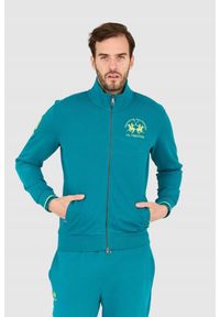 La Martina - LA MARTINA Turkusowa bluza męska na zamek, Rozmiar XL. Kolor: zielony