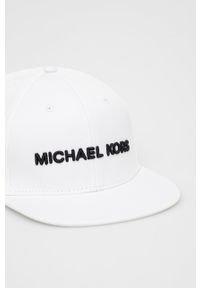Michael Kors czapka CS2001C3CP kolor biały z aplikacją. Kolor: biały. Wzór: aplikacja #3