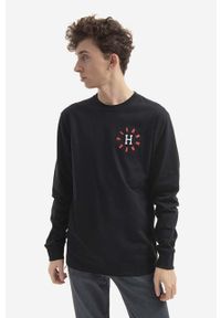HUF longsleeve bawełniany 12 Galaxies Longsleeve kolor czarny z nadrukiem. Okazja: na co dzień. Kolor: czarny. Materiał: bawełna. Długość rękawa: długi rękaw. Długość: długie. Wzór: nadruk. Styl: casual #1