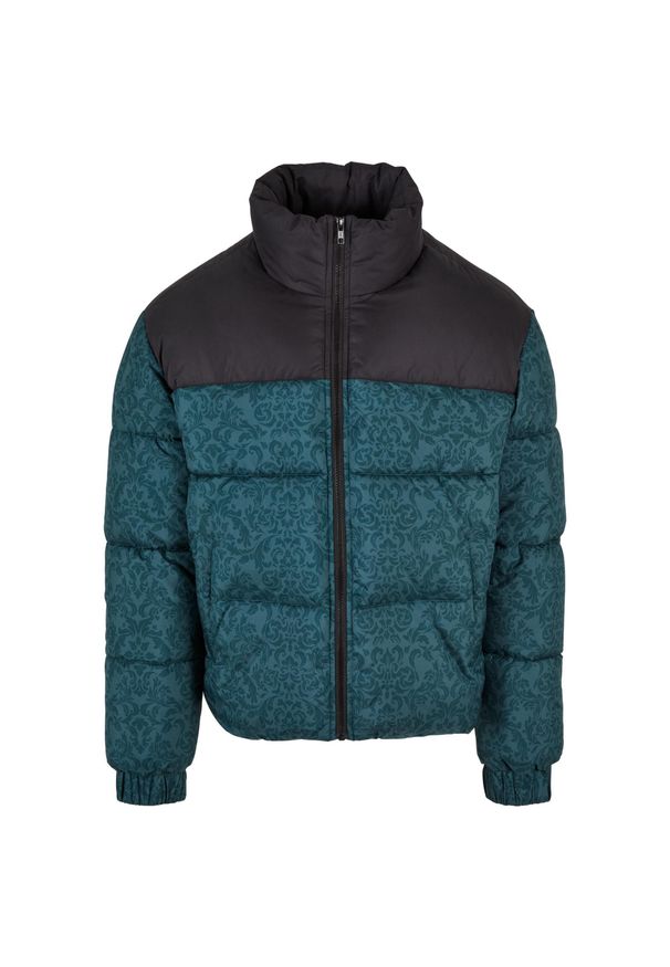 Kurtka puchowa Urban Classics AOP Retro. Kolor: zielony. Materiał: puch. Styl: retro