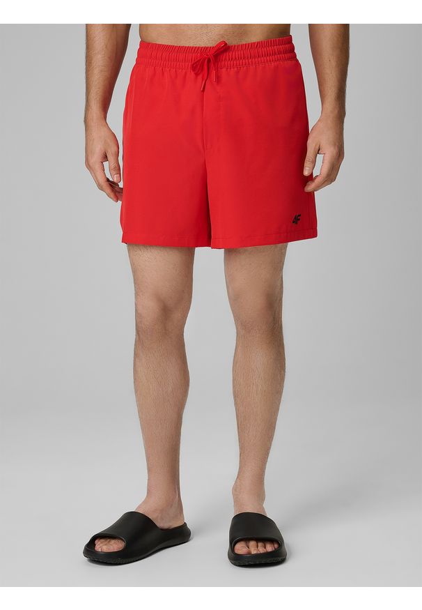4f - 4F Spodenki plażowe boardshorty męskie - czerwone 3XL. Kolor: czerwony. Materiał: materiał