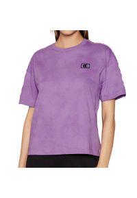 Koszulka sportowa damska Champion Wmns Organic Cotton Blend Tie Dye. Kolor: fioletowy. Długość rękawa: krótki rękaw. Długość: krótkie. Sport: piłka nożna