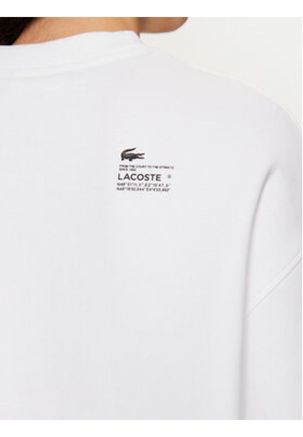 Lacoste Bluza SF5614 Biały Oversize. Kolor: biały. Materiał: bawełna