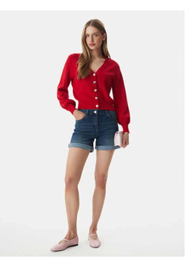 Morgan Kardigan 261-MLIKE Czerwony Regular Fit. Kolor: czerwony. Materiał: wiskoza