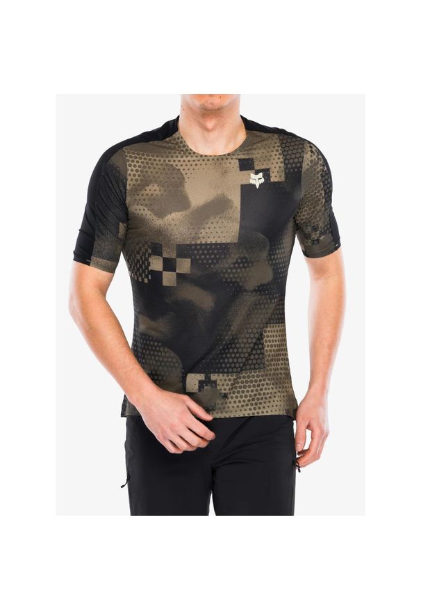 FOX - Koszulka rowerowa męska Fox Flexair Ascent SS Jersey Pulse. Kolor: brązowy. Materiał: jersey