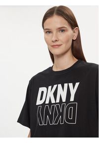 DKNY Sport T-Shirt DP2T8559 Czarny Boxy Fit. Kolor: czarny. Materiał: bawełna. Styl: sportowy