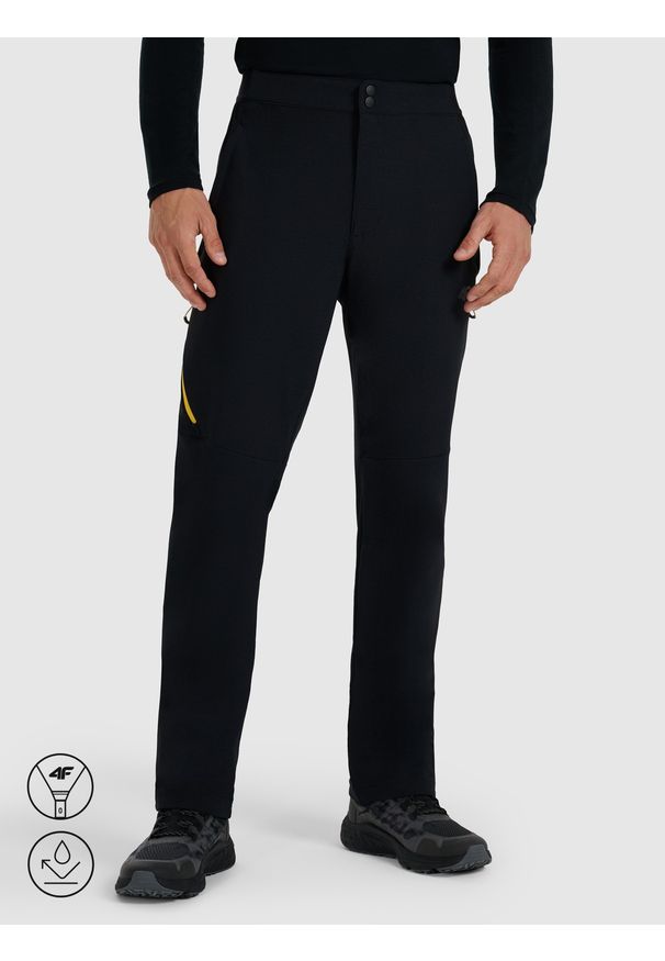 4f - 4F Spodnie trekkingowe męskie - czarne 3XL. Kolor: czarny. Materiał: poliester, materiał. Technologia: Primaloft. Długość: długie. Sport: wspinaczka, turystyka piesza