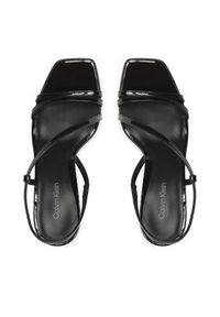 Calvin Klein Sandały Geo Stiletto Asy Sandal 90Hh HW0HW01609 Czarny. Kolor: czarny. Materiał: skóra, lakier