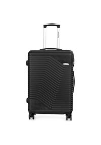 SAPPHIRE - Walizka na kółkach Sapphire ST-140 czarna - średnia M DUO. Kolor: czarny. Materiał: guma, kauczuk, materiał. Styl: elegancki, klasyczny #1