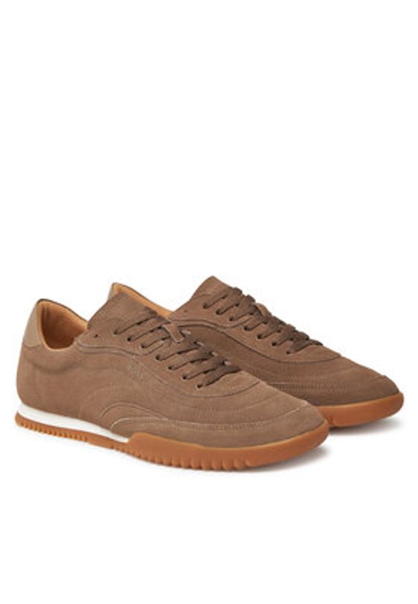 BOSS Sneakersy Careton 50548707 Brązowy. Kolor: brązowy. Materiał: skóra, zamsz
