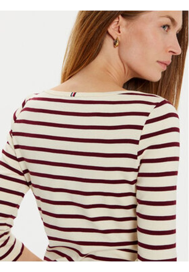 TOMMY HILFIGER - Tommy Hilfiger Bluzka New Cody WW0WW40589 Beżowy Slim Fit. Kolor: beżowy. Materiał: bawełna