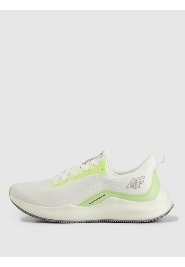 4f - 4F Buty treningowe STEP CONTROL 1.0 damskie - białe 36. Okazja: na co dzień, na spacer. Kolor: biały. Materiał: guma. Szerokość cholewki: normalna. Sport: turystyka piesza, fitness