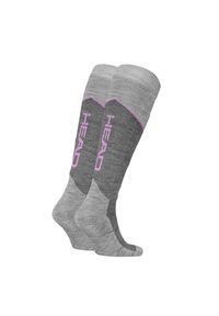 Head - Skarpety narciarskie dla dorosłych HEAD Kneehigh 2 pary. Kolor: fioletowy. Materiał: poliamid, wełna, akryl, elastan. Wzór: melanż. Sport: narciarstwo #1