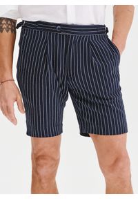 Pako Lorente - PAKO LORENTE - Szorty męskie w prążek z lnem. Okazja: na co dzień. Materiał: len. Długość: krótkie. Wzór: prążki. Sezon: lato. Styl: casual #9