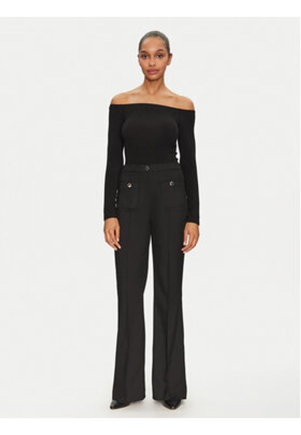 Morgan Spodnie materiałowe 251-PFLAC.F Czarny Bootcut Fit. Kolor: czarny. Materiał: syntetyk, wiskoza