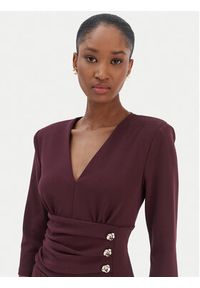 Rinascimento Sukienka koktajlowa CFC0020161002 Bordowy Slim Fit. Kolor: czerwony. Materiał: syntetyk. Styl: wizytowy #3