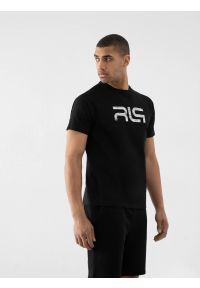 4f - T-shirt regular z bawełny PIMA męski 4F x RL9. Kolor: czarny. Materiał: bawełna. Wzór: nadruk. Sezon: lato. Sport: fitness