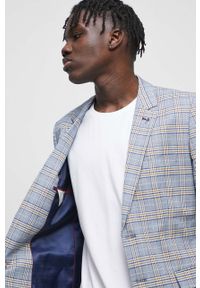 medicine - Medicine marynarka męska kolor niebieski. Kolor: niebieski. Materiał: tkanina. Styl: klasyczny #1