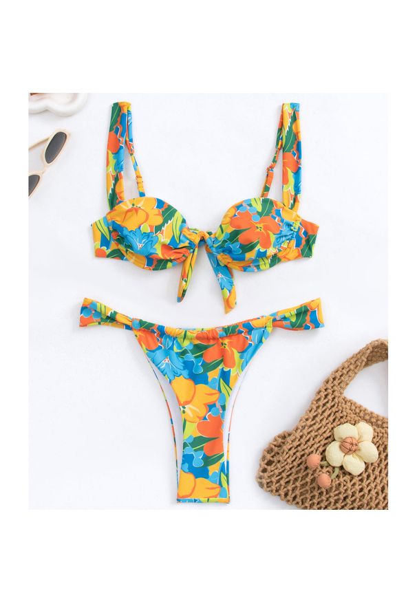 Intica - Strój kąpielowy dwuczęściowy z usztywnieniem plażowy Myrtille. Kolor: wielokolorowy. Materiał: materiał