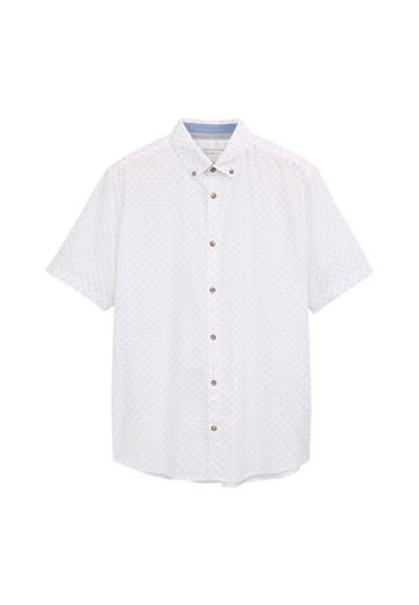Tom Tailor Koszula 1045099 Biały Regular Fit. Kolor: biały. Materiał: bawełna