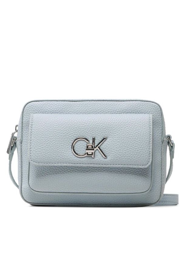 Calvin Klein Torebka Re-Lock Camera Bag With Flap Pbl K60K609397 Niebieski. Kolor: niebieski. Materiał: skórzane