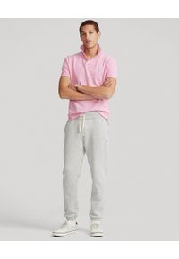 Ralph Lauren - RALPH LAUREN - Różowa koszulka polo Custom Slim Fit Mesh. Typ kołnierza: polo. Kolor: różowy, wielokolorowy, fioletowy. Materiał: mesh. Wzór: haft #4