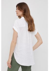 Lauren Ralph Lauren koszula lniana 200699152001 damska kolor biały regular z kołnierzykiem klasycznym. Okazja: na co dzień. Typ kołnierza: kołnierzyk klasyczny. Kolor: biały. Materiał: len. Długość: długie. Styl: klasyczny #3