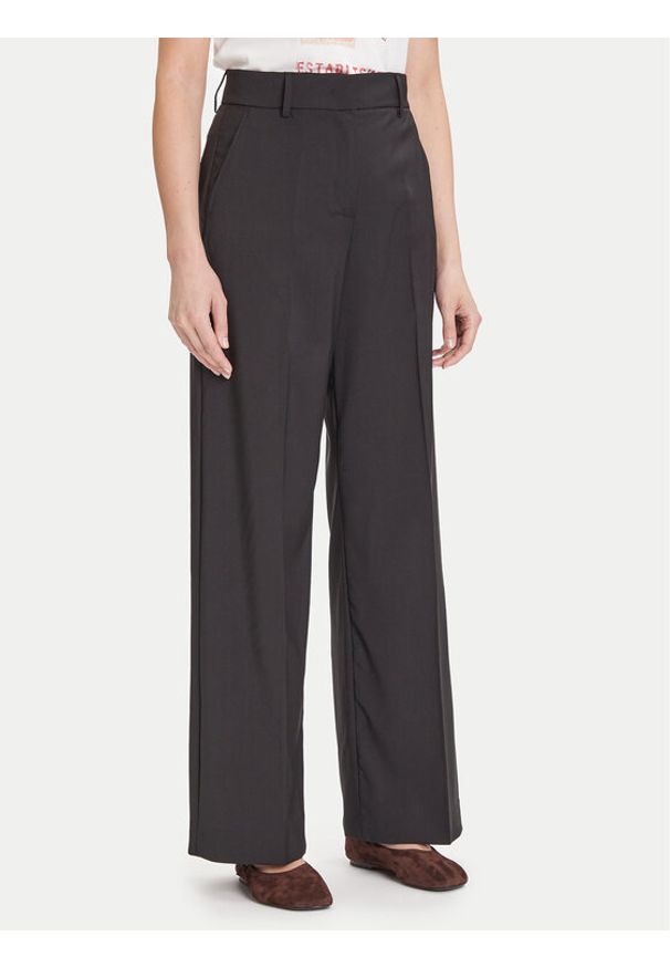 Weekend Max Mara Spodnie materiałowe Visivo 2525136031 Czarny Regular Fit. Kolor: czarny. Materiał: wełna