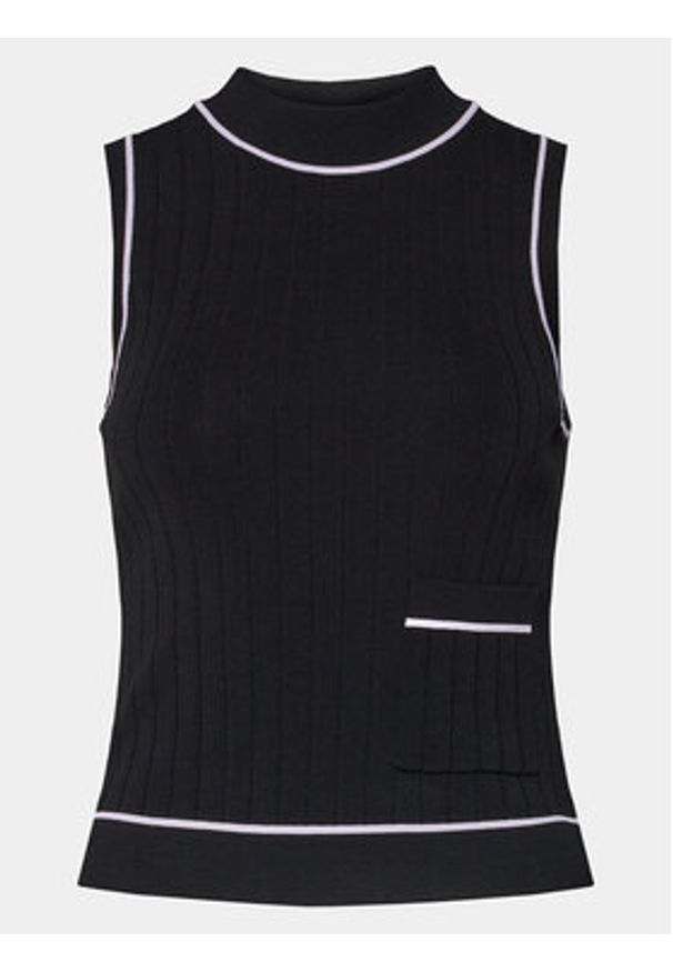 Armani Exchange Top 3DYH2A YMH6Z 1200 Czarny Regular Fit. Kolor: czarny. Materiał: wiskoza, syntetyk
